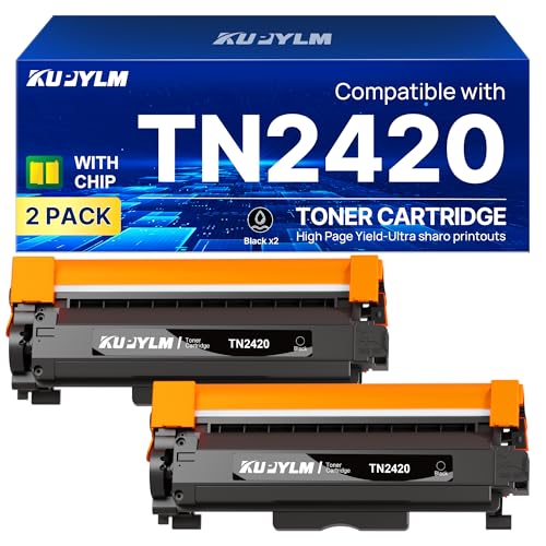 KUPYLM TN2420 TN 2420 Compatible Toner for Brother TN2420 Compatible with MFC L2710DW MFC L2710DN HL-L2310D HL-L2350DW MFC L2750DW DCP-L2510D HL-L2375DW MFC L2730DW DCP-L2530DW DCP-L2530DW DCP-L2530DW DCP-L2510D 2550DN (2 black)