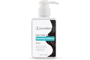 LUXECOLORS Hair Color Depositing Conditioner, Depositing Conditioners Hair Mask, Hair Refreshing Conditioner, Gently Cleanses & Conditions, Non-foaming, Cruelty-free 5.28 fl.oz (Black)