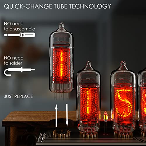 Nixie Tube Clock Bundle with Spare IN14 Nixie Tube Motion Sensor Visual Effects