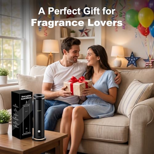 NoxLumina Waterless Scent Diffuser Starter Kit with 5 Essential Oils, Luxury Hotel-Class 1500 Sq Ft Cover Aromatherapy Diffuser Oil Machine, 6 Mist 4.06Oz Air Diffusers for Home Large Room Hotel SPA