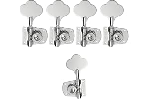 DOPRO Cloverleaf 5 String Bass Guitar Tuners Bass Tuning Machine Heads 5 String Bass Tuning Keys Pegs for American Standard/Highway One Series JB Jazz Bass/PB Precision Bass Chrome 4R1L