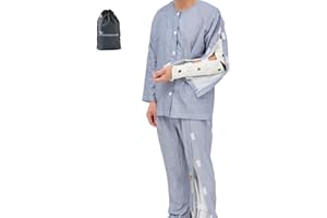 WEEOATAR Pajamas, Patient Clothing for Bedridden, Elderly, Disabled with Magic Sticks, Size: Large Tall, Color: Grey