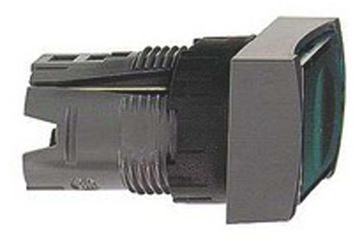 Schneider Electric ZB6DW3 Flush Pushbutton Head, Green Rectang Flush Illuminated Pushbutton Head Ø16 Spring Return 12.24V