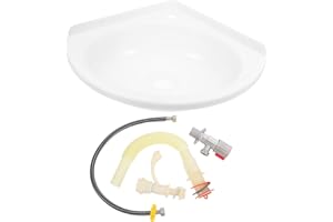 Veemoon Plastic Wall Mount Hand Sink Wash Basin for Bathroom Restroom Corner Sink Basin