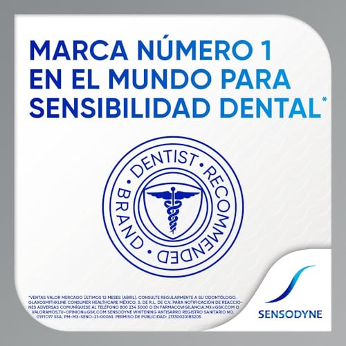 Sensodyne Pasta Dental Blanqueadora Whitening y Anti-sarro para Dientes Sensibles, 90g