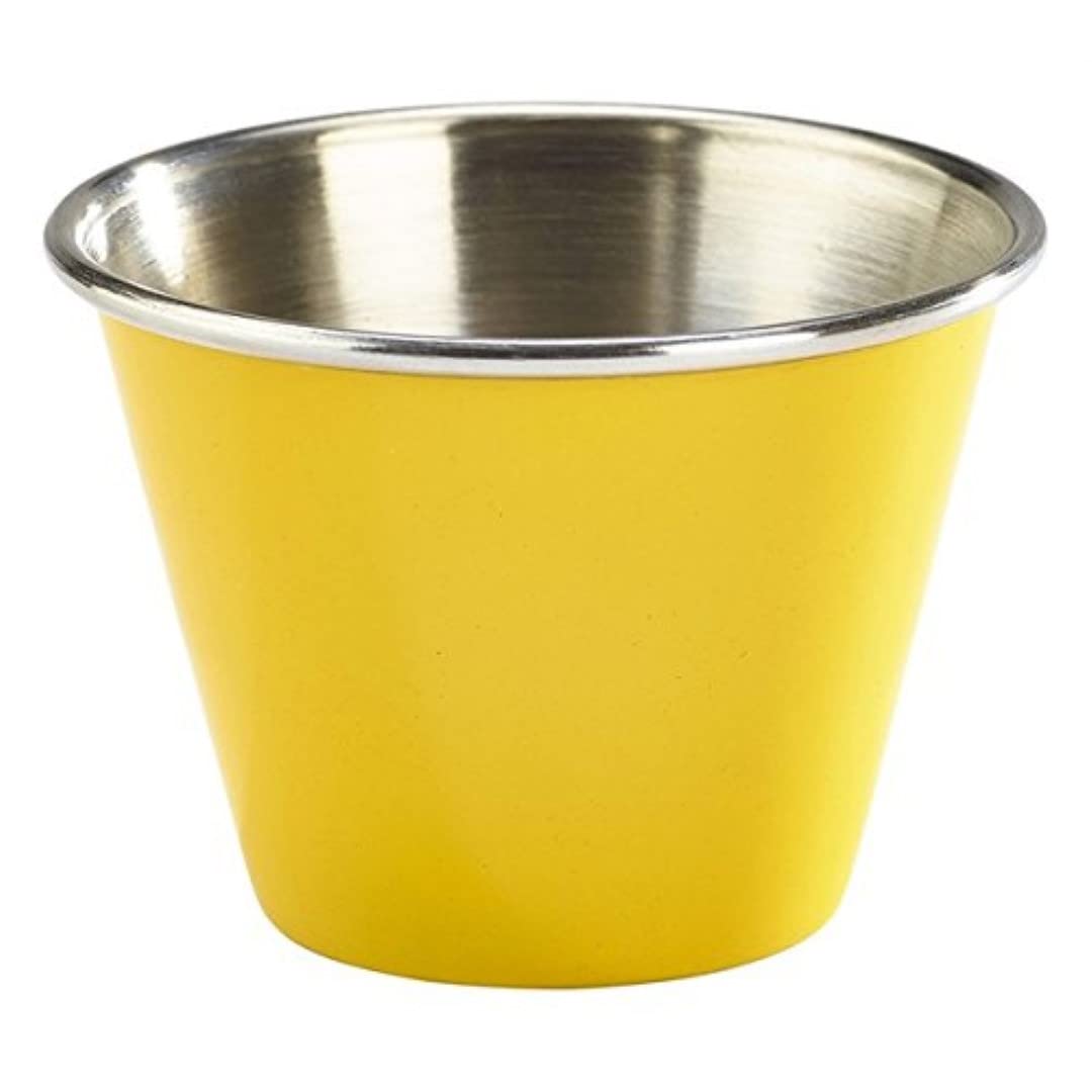 Genware NEV-RAMST2Y Stainless Steel Ramekin, 2.5 oz., Yellow