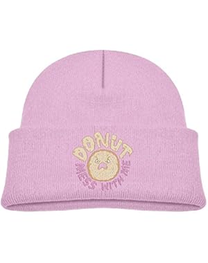 Kids Humor Donut Mess With Me Angry Donut Casual Flexible Winter Knit Hats/Ski Cap/Beanie/Skully Hat Cap