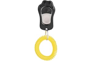 Dog Clicker,Durable Pet Training Clicker with Wrist Strap Adjustable 3 Gears Pet Clicker for Dogs Cats Birds Training(Black)