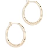SHASHI Women's Ovale Hoops, Gold, One Size