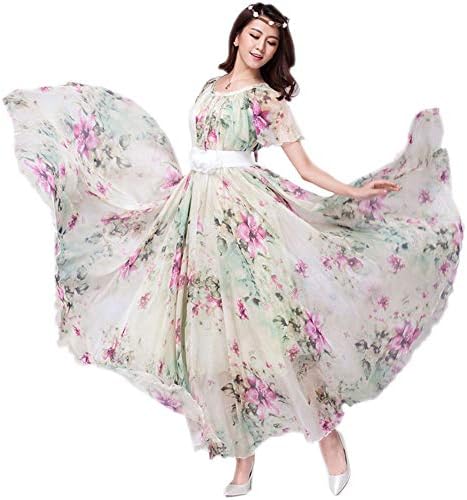 MedeShe Women's Summer Floral Long Beach Maxi Dress Lightweight Sundress,  Watery Green Floral Short Sleeve, XXL price in UAE | Amazon UAE | kanbkam