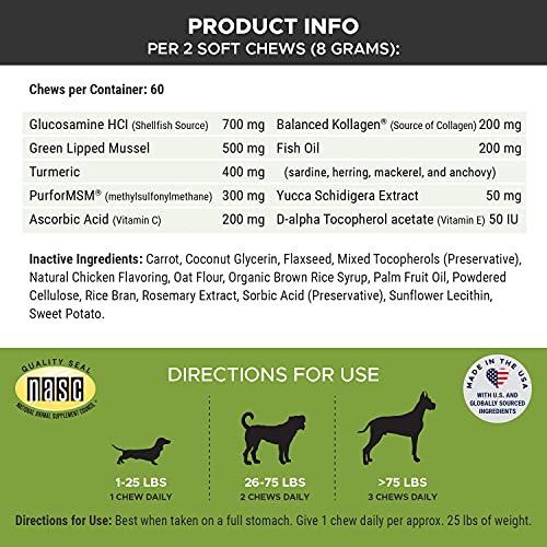 Pet Honesty PureMobility Glucosamine for Dogs Premium Dog Joint