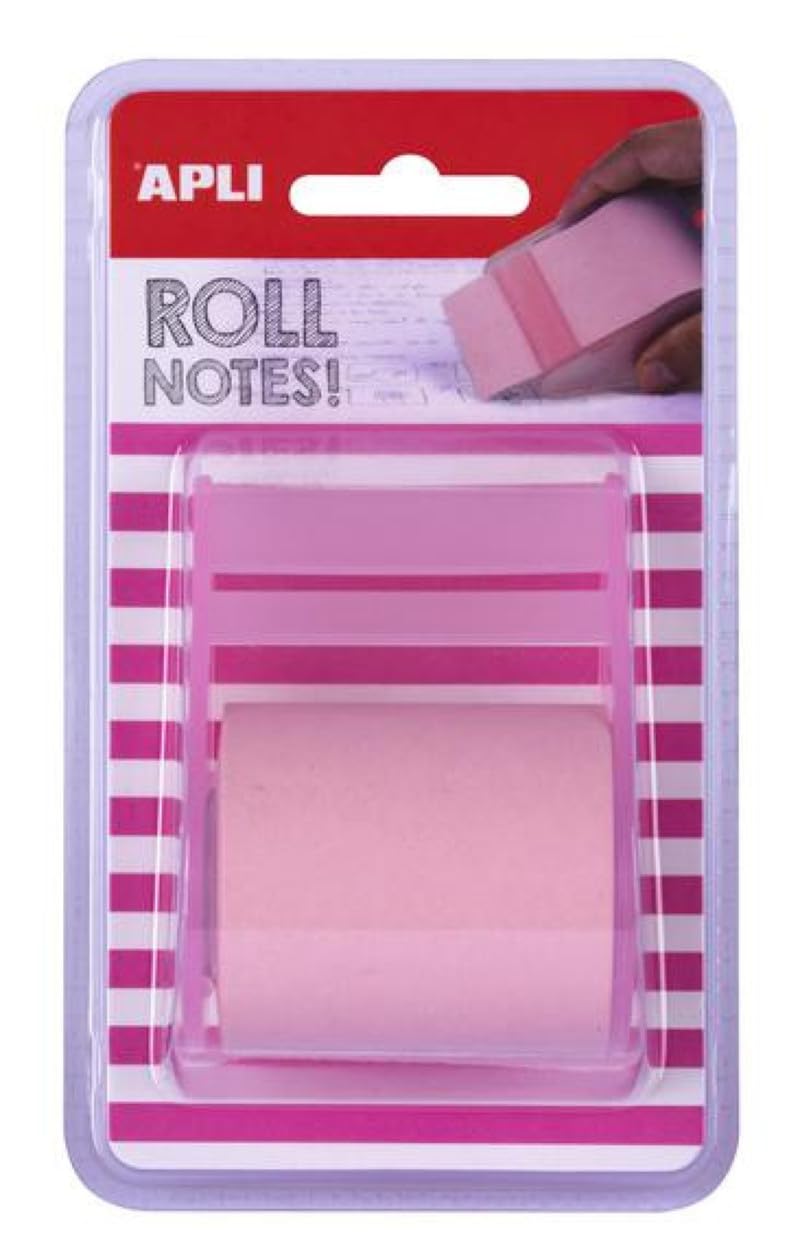APLI 18192 Sticky Note Dispenser Roll 50 mm x 8 m Pastel Pink