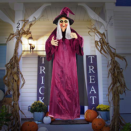 BOBOO1 Halloween Decorations 71" Life Size Hanging Animated Witch