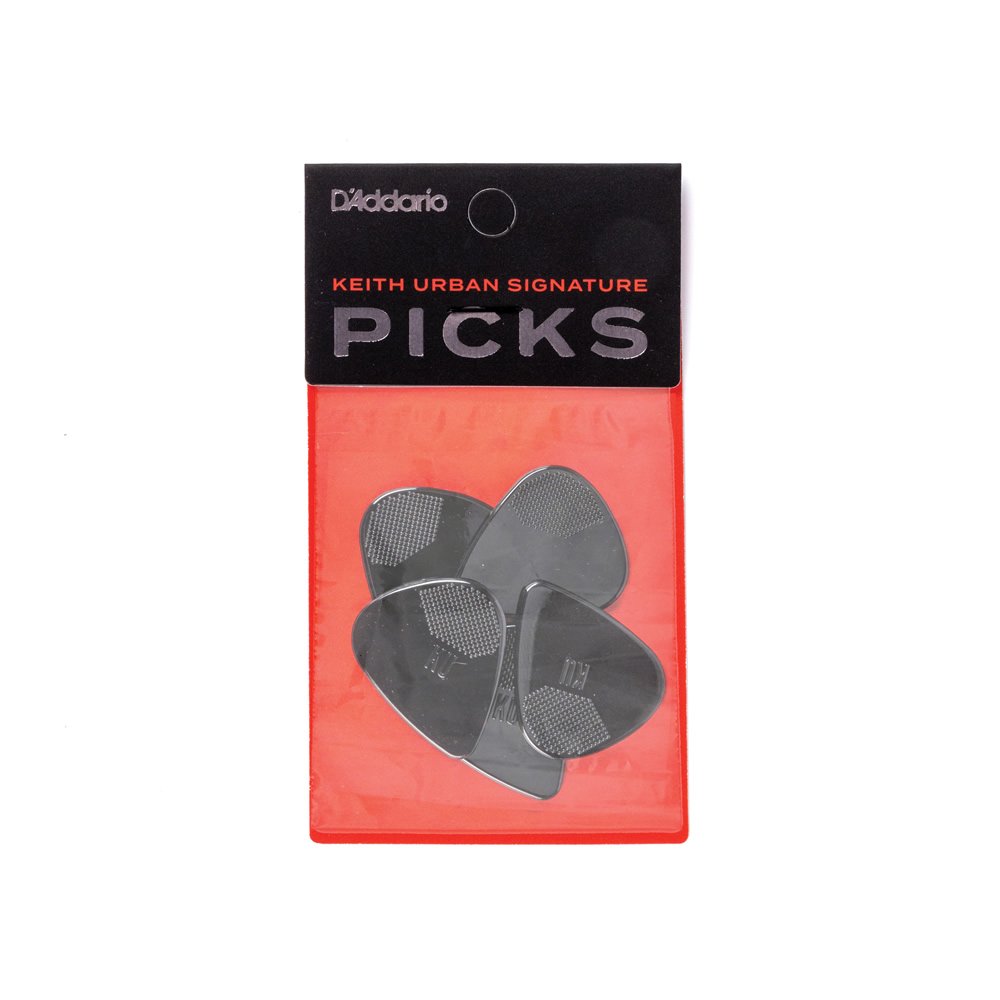 D'Addario Accessories 1UKU7-05 X-Heavy Keith Urban Signature Ultem Pick, Black, Set of 5 Pieces