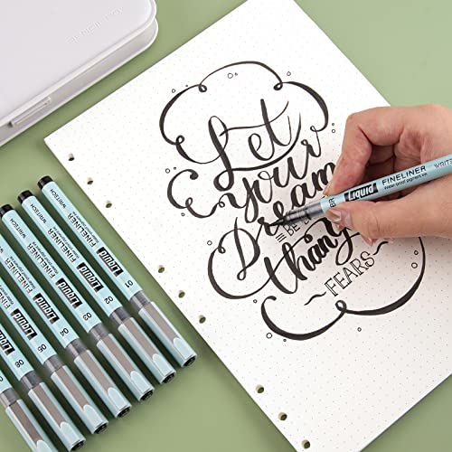 WRITECH Liquid Fineliner Pens Black Precision Multiliner Micro Pen 9