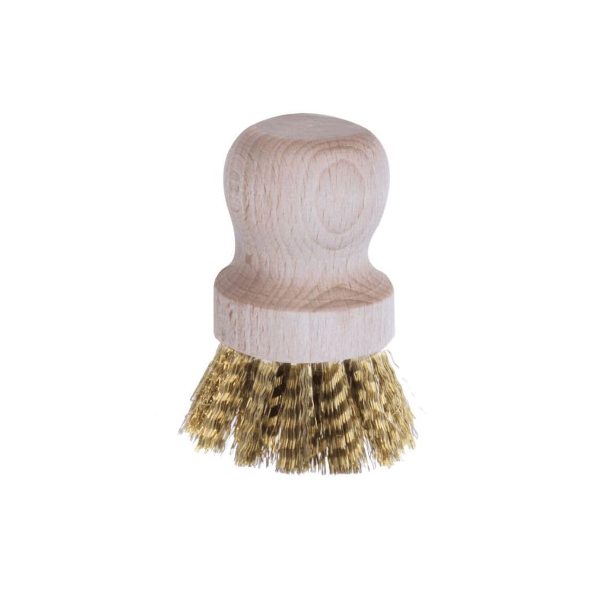 Brass bristle pot brush
