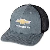 Chevrolet Bowtie Modern Trucker Hat - Officially Licensed Chevy Snapback Cap Heather Grey