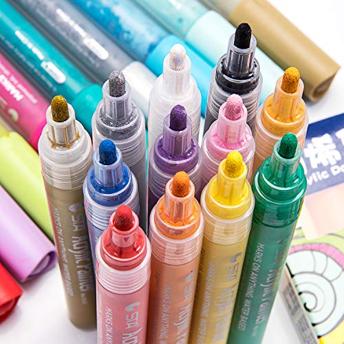 STA Acrylic Paint Pens Marker Pens for Rock Painting, Glass, Porcelain, Mug, Wood, Fabric