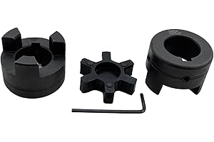 Saelno 1" to 1" L075 Flexible 3-Piece L-Jaw Coupling Coupler Set & Rubber Spider for Log Wood Splitter,Multi-Flex Couplings L075-1-1