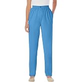 Woman Within 7-Day Straight-Leg Elastic-Waist Cotton Denim Pant | Women's Plus Size Petite &amp; Tall Available, Relaxed Fit