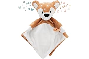 Riff Raff Baby Sleep Toy Soother - Musical Plush Fawn with White Noise & Lullaby - Lovey Security Blanket for Newborns & Infants