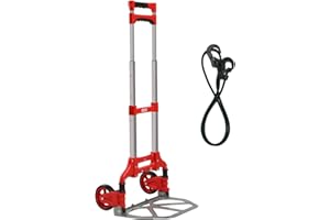 Leeyoung Dolly Cart and Folding Hand Truck Dolly,175 lb Aluminum Foldable Hand Truck with Telescoping Handle and PP+EVA Wheels