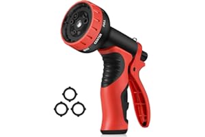 Garden Hose Nozzle,9 Adjustable Patterns Hose Spray Nozzle,Perfect for Garden, Watering Lawn, Cleaning, Car Washing, Pets Was