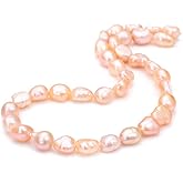 BEADIA Natural Pearl Beads 7-8mm Pink Freshwater Cultured Loose Gemstone Beads for DIY Jewelry Making 13.8''/Strand