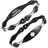 LinnaLove 7 1/2 inch Medical Alert Bracelets for women Stainless Steel Fashion Medical Bracelets Personalized Engraving