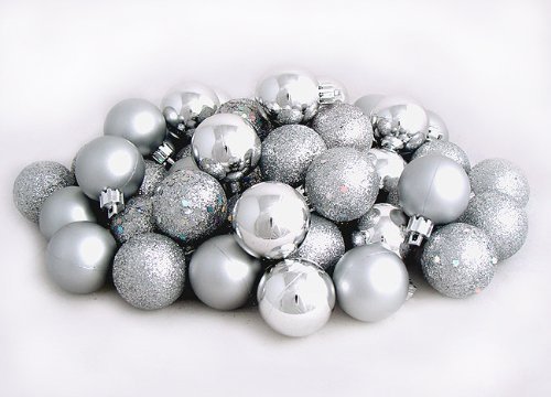 Wish Dayz Christmas Ornaments Ball,21pcs Mini Shatterproof Satin Shiny and Glitter Finish Bulb (Silver, 4cm)