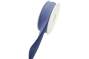 Hobby Trendy 100% Cotton Bias Binding Tape (Double Fold) 10mm (3/8") (5meters- 5.46yards) for Sewing, Seaming, Binding, Hemming, Piping, Quilting (105 Indigo)