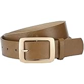 CT COTIM COYIN Women's Leather Belt with Gold Pin Buckle, Casual Waist Belt for Jeans, Pants