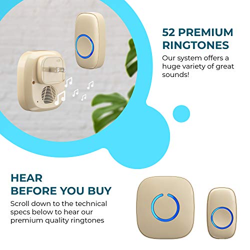 Wireless Doorbell by SadoTech Waterproof Door Bells & Chimes Wireless