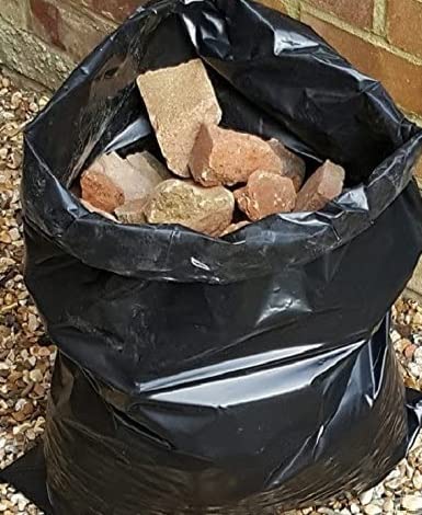 EQUIP247UK - BLACK Heavy Duty Rubble Sacks/Bags Builders 20"X 30" 30KG+ (Pack of 50)