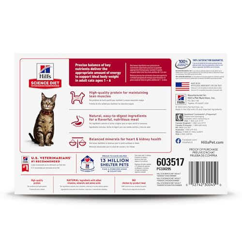 HILL’S SCIENCE DIET ADULT 1-6, ADULT 1-6 PREMIUM NUTRITION, WET CAT FOOD, VARIETY PACK: TUNA; CHICKEN; OCEAN FISH STEW, 5.5 OZ CAN VARIETY PACK, CASE OF 12