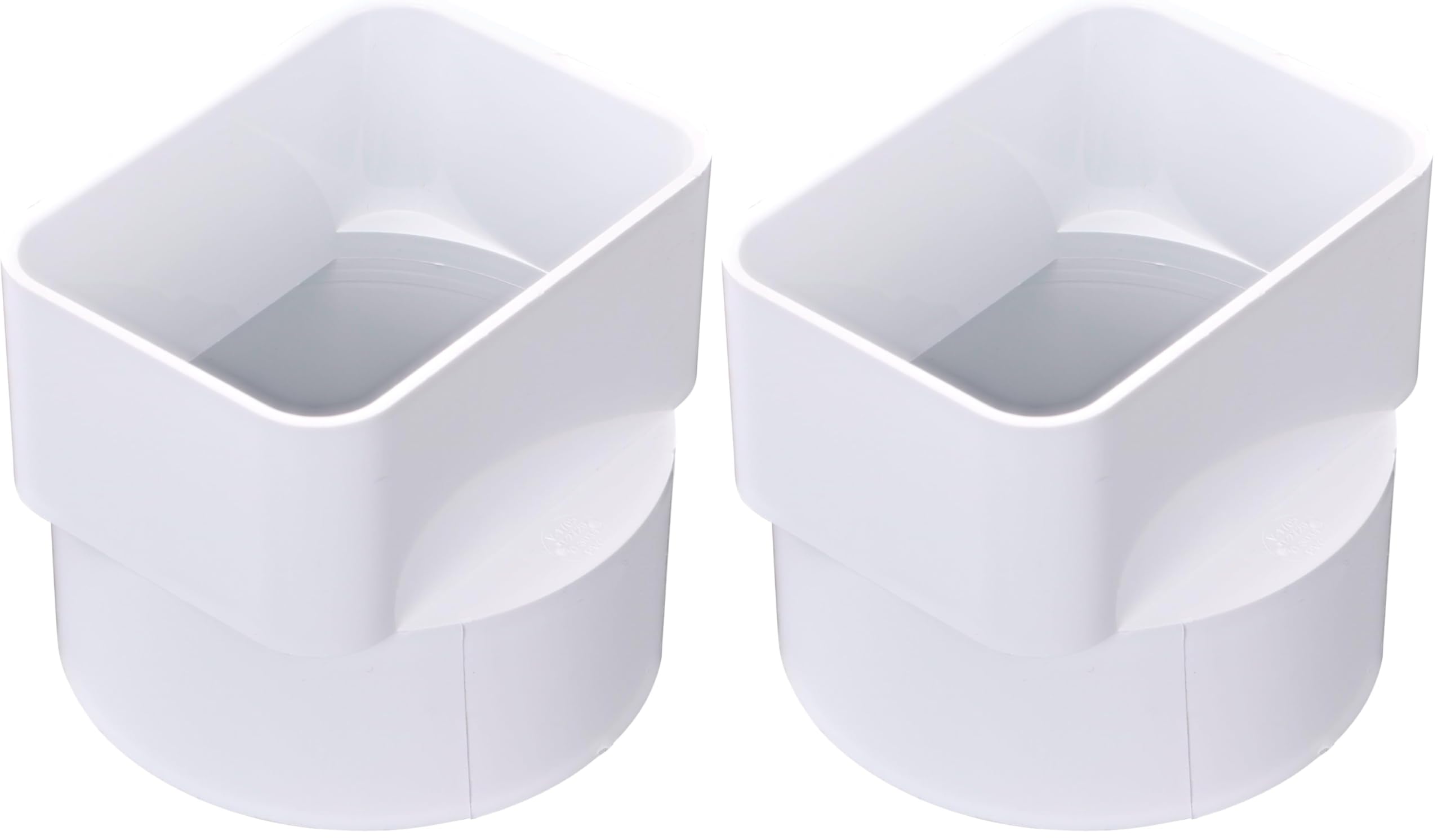 NDS 9P06 Downspout Adapter Centered PVC IPS, 3-Inch by 4-Inch by 4-Inch (Pack of 2)