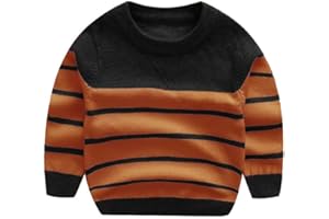 Peecabe Toddler Baby Cable Knit Sweater for Boys Long Sleeve Crewneck Striped Cotton Pullover Sweatshirt Fall Winter 1-5T