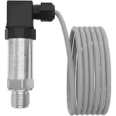Pressure Transmitter Sensor 4-20mA 24VDC 1/4" NPT DIN Connector Transducer | Glass Fusion for Oil Water Air Gas Hydraulic Pneumatic, Parker Fitting, Industrial Equipment, (DIN Connector, 0-232 PSI)