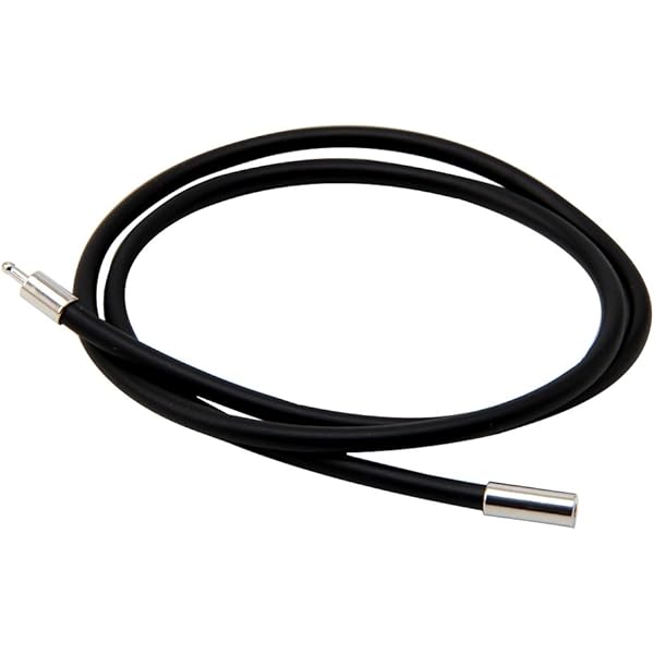 thumbnail image 2 of Black Rubber Tube Cord Necklace 18 Inch - 3mm Thick With Easy Lock Clasp 2 of 9