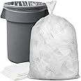 Plasticplace 56 Gallon Trash Bags │ 16 Microns │ Clear High Density Garbage Can Liners │ 43" x 48" (150 Count),