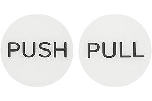 PATIKIL 1Set Push Pull Door Stickers, 3in Push and Pull Signs Plate Acrylic Vertical Self-Adhesive for Doors Glass Window Bus