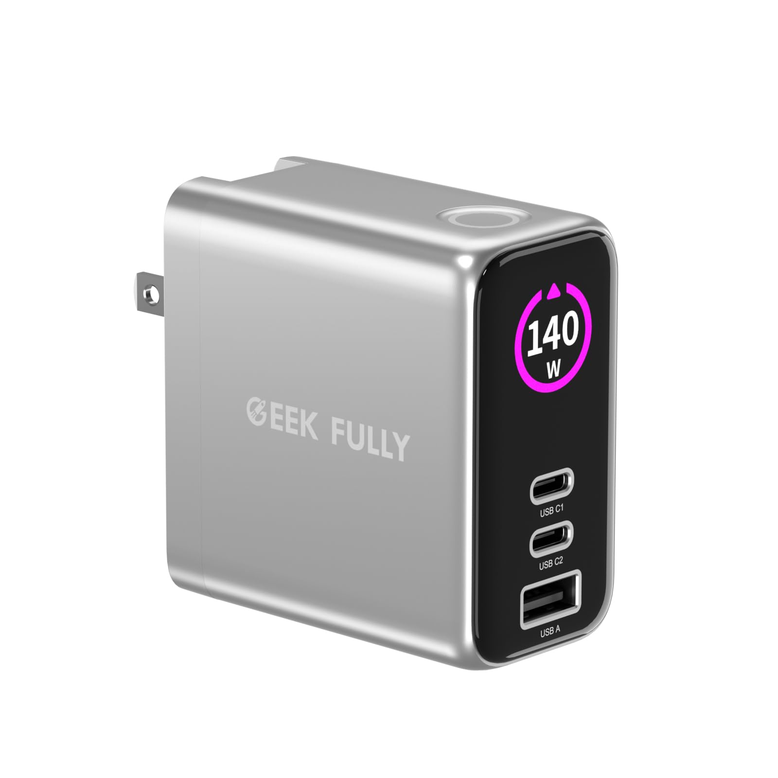 Photo 1 of 140W MAX USB C Charger | 3-Port Fast Charging Station (2xUSB-C PD3.1 + USB-A QC3.0) | Intuitive Touch Controls, for for MacBook, iPhone 17/16 Series, Samsung Galaxy, Pixel and More