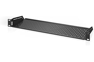 AC Infinity Vented Cantilever 1U Universal Rack Shelf, 6" Deep, for 19” equipment racks. Heavy-Duty 2.4mm Cold Rolled Steel, 