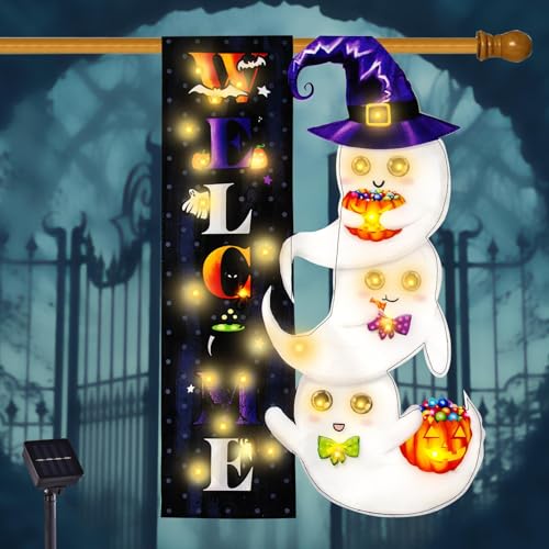 Halloween Ghost Yard Decor Flag