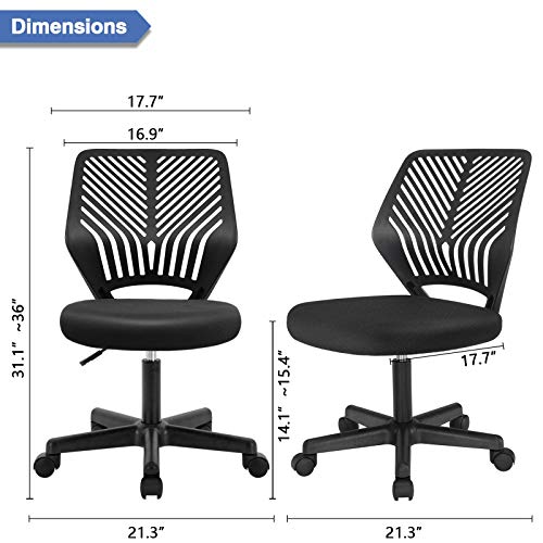 BOSSIN Task Chair Armless Office Chair Mesh Computer Chair Small Desk