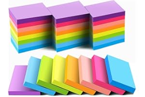 VANPAD Mini Sticky Notes 1.5x2 Inches, Bright Colors Self-Stick Pads, 24 Pack, 75 Sheets/Pad,1800 Sheets