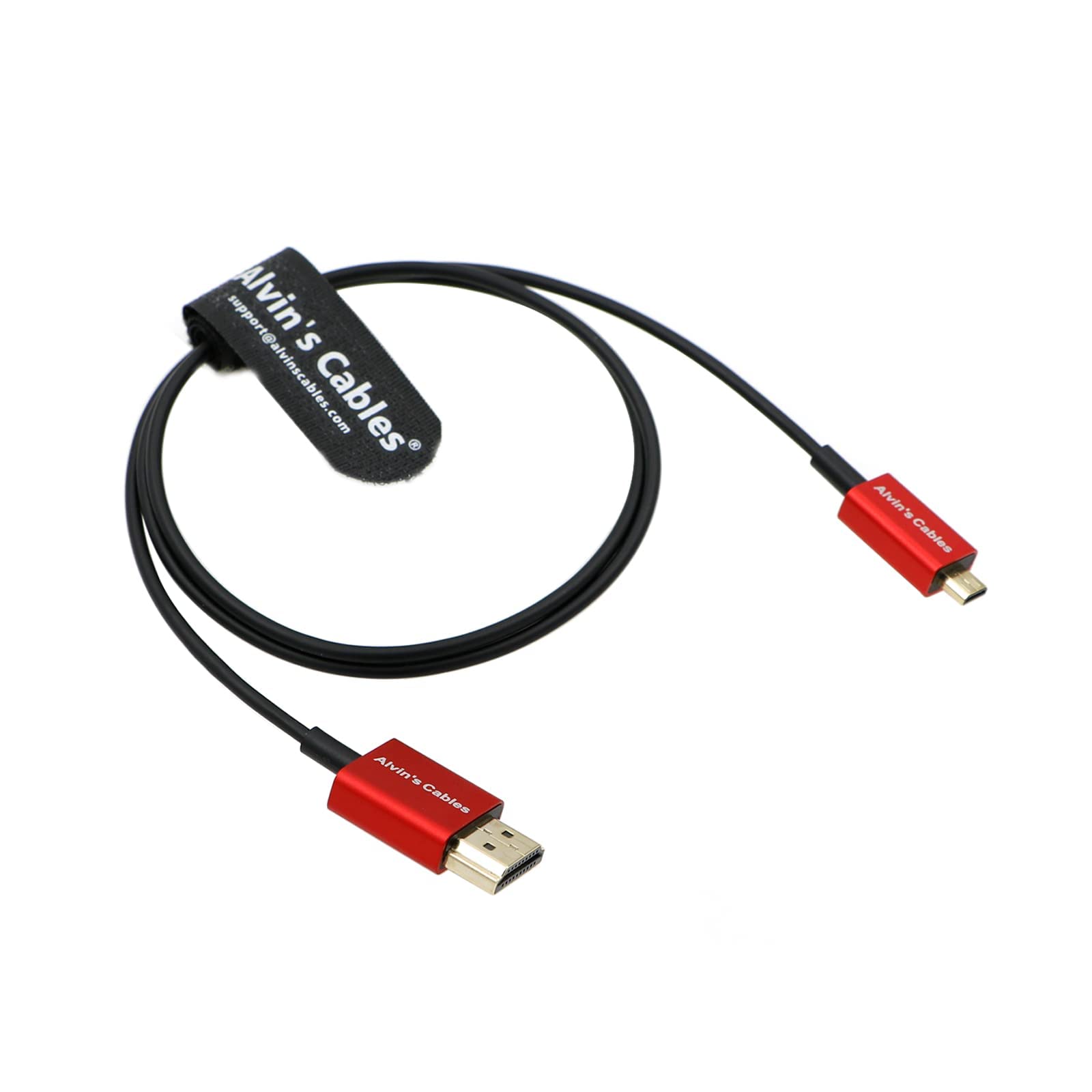Alvin's Cables 8K 2.1 HDMI Cable Micro-HDMI to HDMI Cable Ultra-Thin 48Gbps High-Speed for Atomos-Ninja-V 4K-60P Record for Canon-R5C|R5|R6 for Sony a7R a7 IV Cameras 70cm/27.6inches