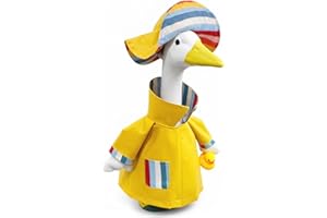 GigaCircle Porch Goose Outfits Raincoat with Hat & Little Duck - 23" Yellow Rain Slicker Lawn Geese Clothes, Cute Porch Goose