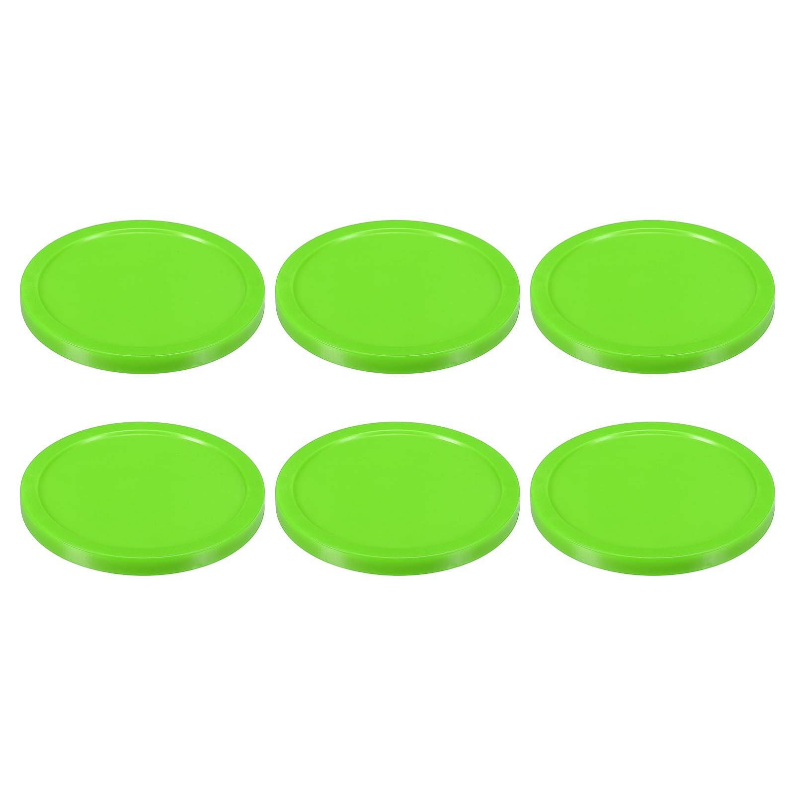 PATIKIL Air Hockey Pucks 3.2 Inch, 6Pcs Air Hockey Heavy Replacement Pucks for Game Tables Equipment Accessories, Light Green