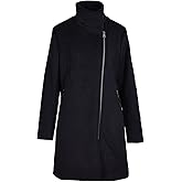 Pallivare Womens Fur Trench Coat Elegant Jacket Warm Long Fall Winter Overcoat With Fur Collar & Belt